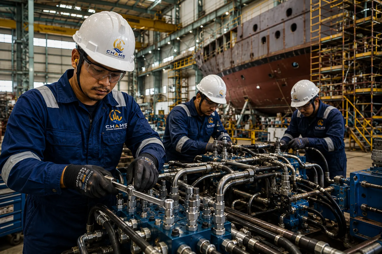 Hydraulic tubing installation on deck