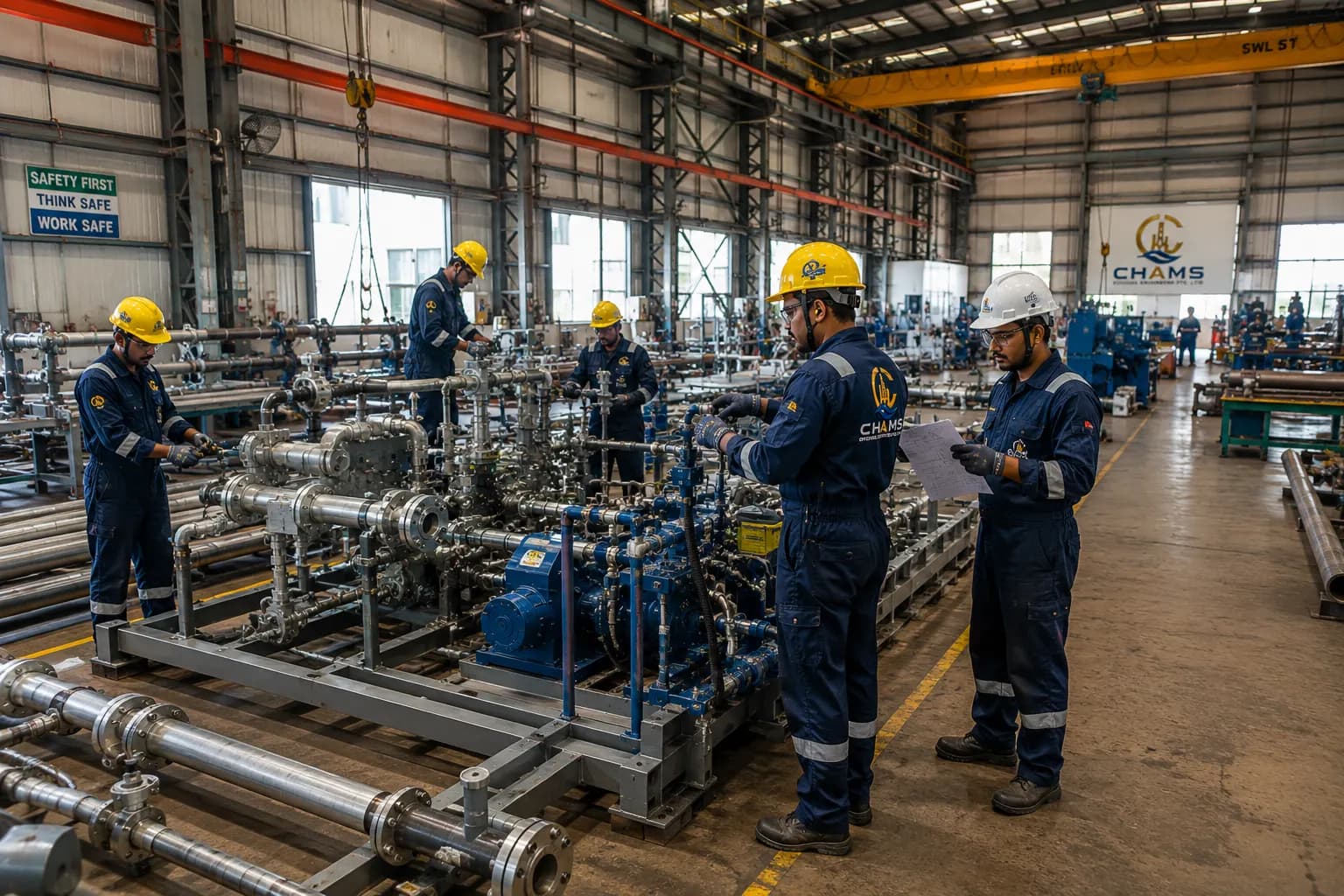 Pressure testing a completed piping system