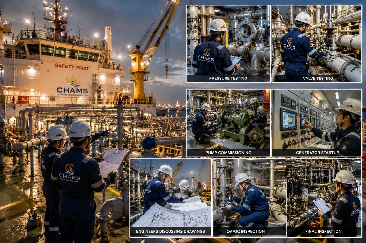 QA/QC inspection activities including pressure testing and valve testing