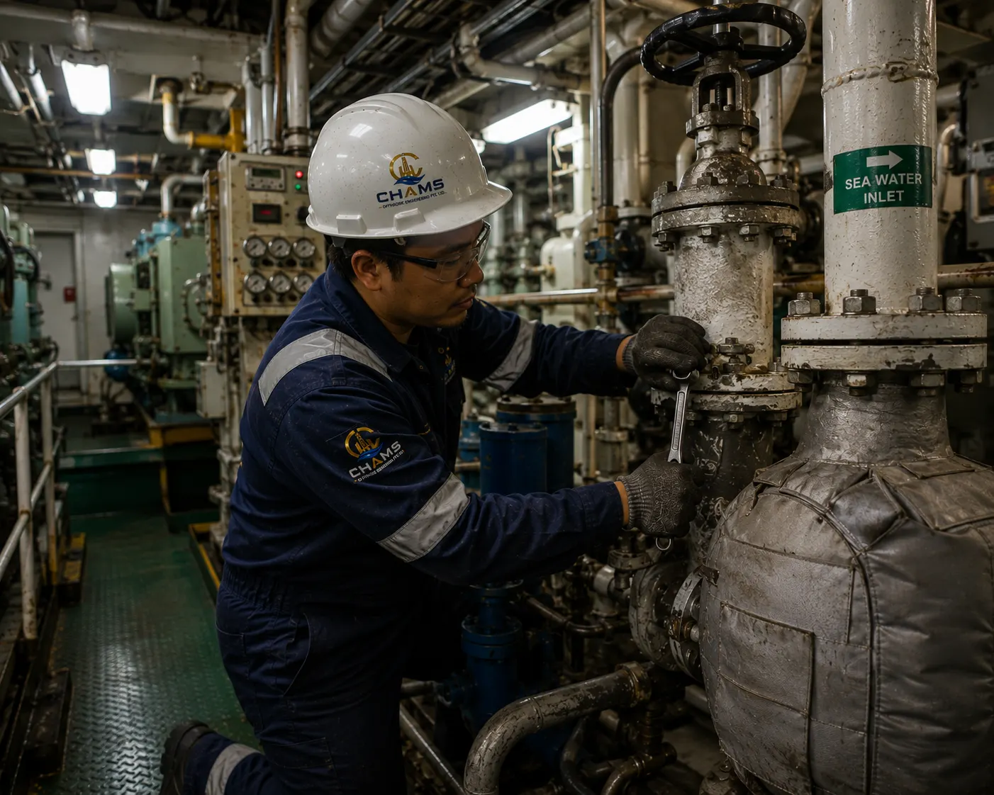 Mechanical technicians overhauling rotating equipment