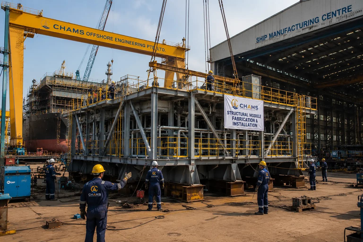 Module lift during offshore installation